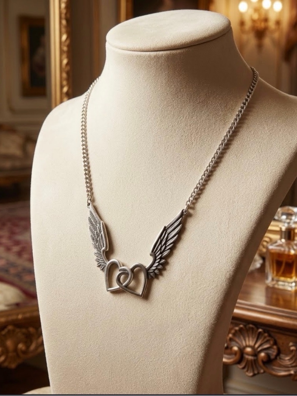 Alchemy Uk Silver Winged Heart Necklace